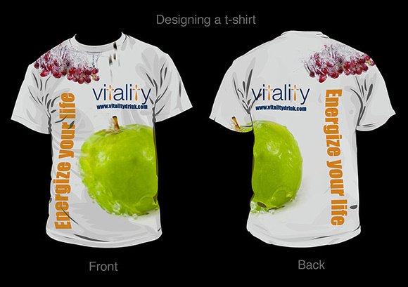 Designing a t-shirt using: Adobe Illustrator and Adobe Photoshop.