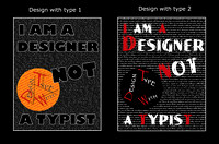 Designing with type using: Photoshop, Illustrator and InDesign.